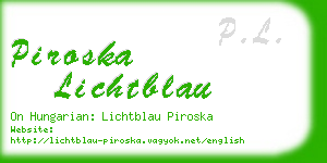 piroska lichtblau business card